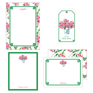 Pink Geraniums Stationery Gift Set
