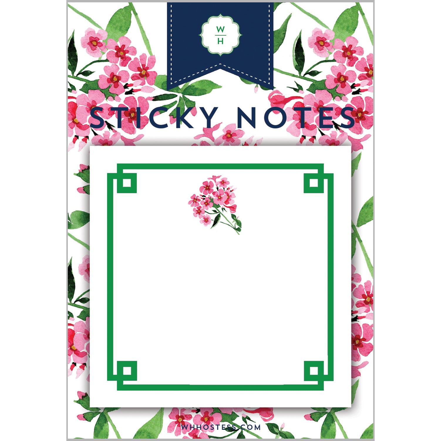 Pink Flower Single Sticky Note