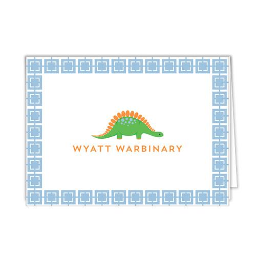 Preppy Dino Personalized Folded Notecards Wholesale
