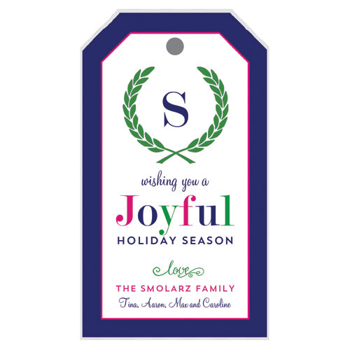 Preppy Laurel Holiday Gift Tags