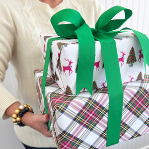 Hot Pink Reindeer Games Gift Wrap Sheets