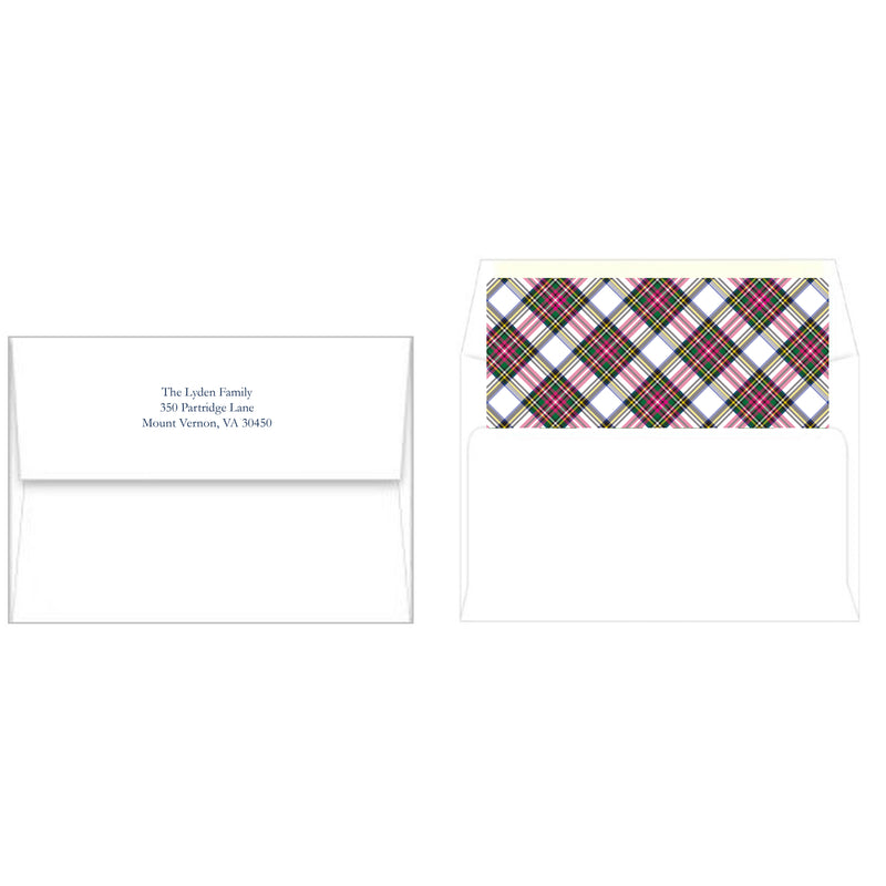 Preppy Plaid Vertical Holiday Photo Card