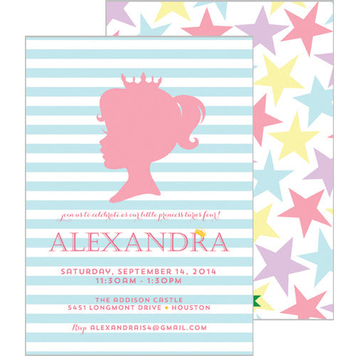 Princess Silhouette Double-Sided Invitation