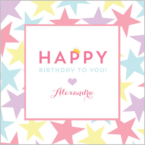 Princess Stars Gift Sticker - Set of 24