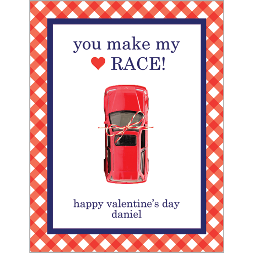 Racecar Valentines for Kids