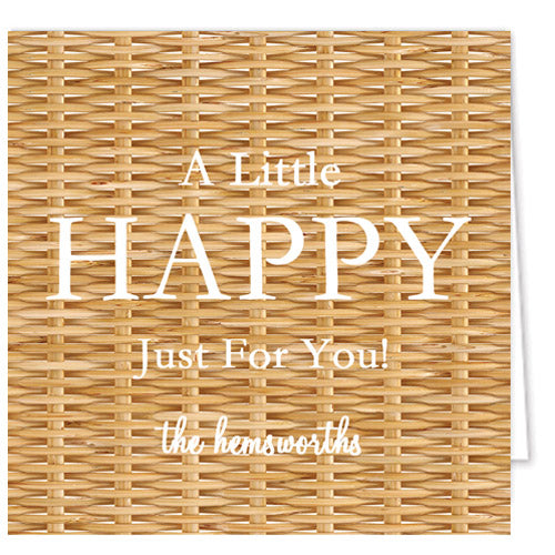 Rattan Wicker Personalized Enclosure Cards + Envelopes