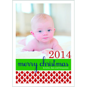 Red Ornaments Holiday Photo Card