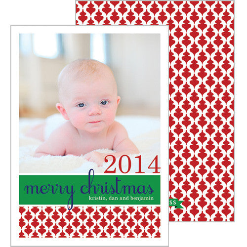Red Ornaments Holiday Photo Card