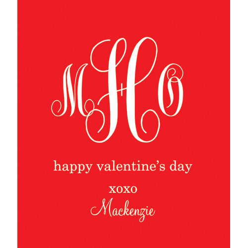 Red Monogram Kids Valentines