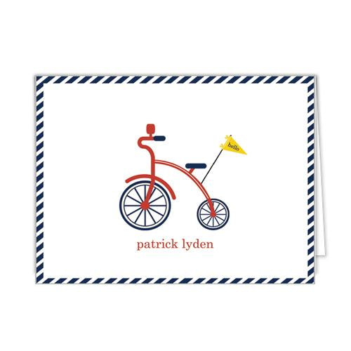 Red Bicycle Personalized Folded Notecards Wholesale
