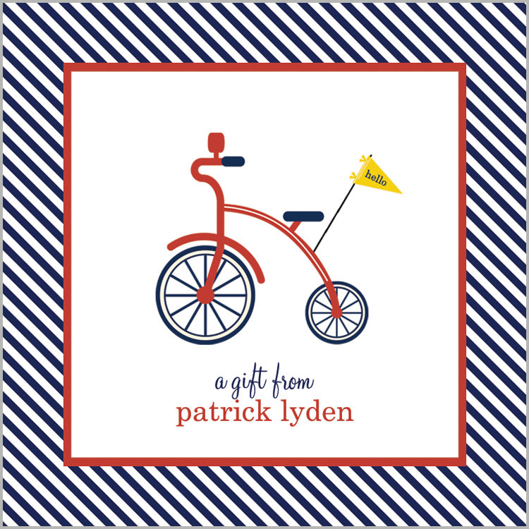 Red Bicycle Gift Sticker | Set of 24