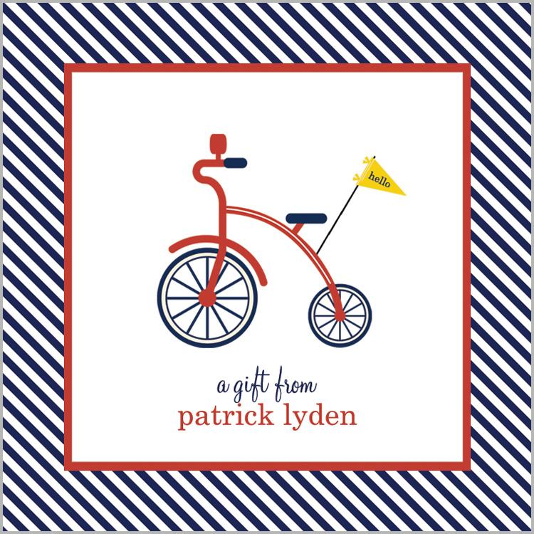 Red Bicycle Gift Sticker | Set of 24 Wholesale