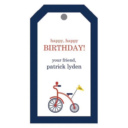Red Bicycle Personalized Gift Tags