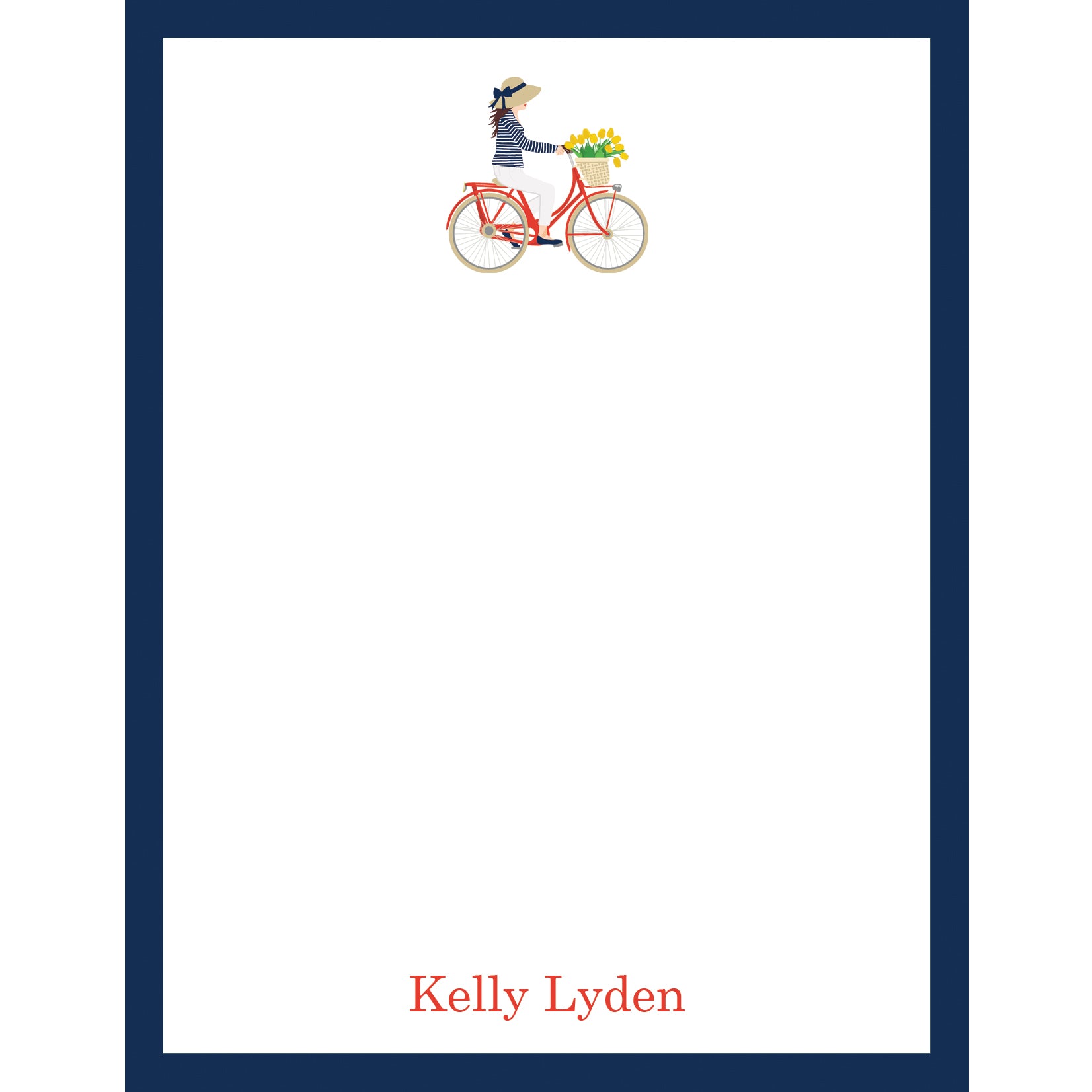 Bike Notepad Preppy Girl Riding Red Bicycle Personalized Notepad - WH Hostess Social ...