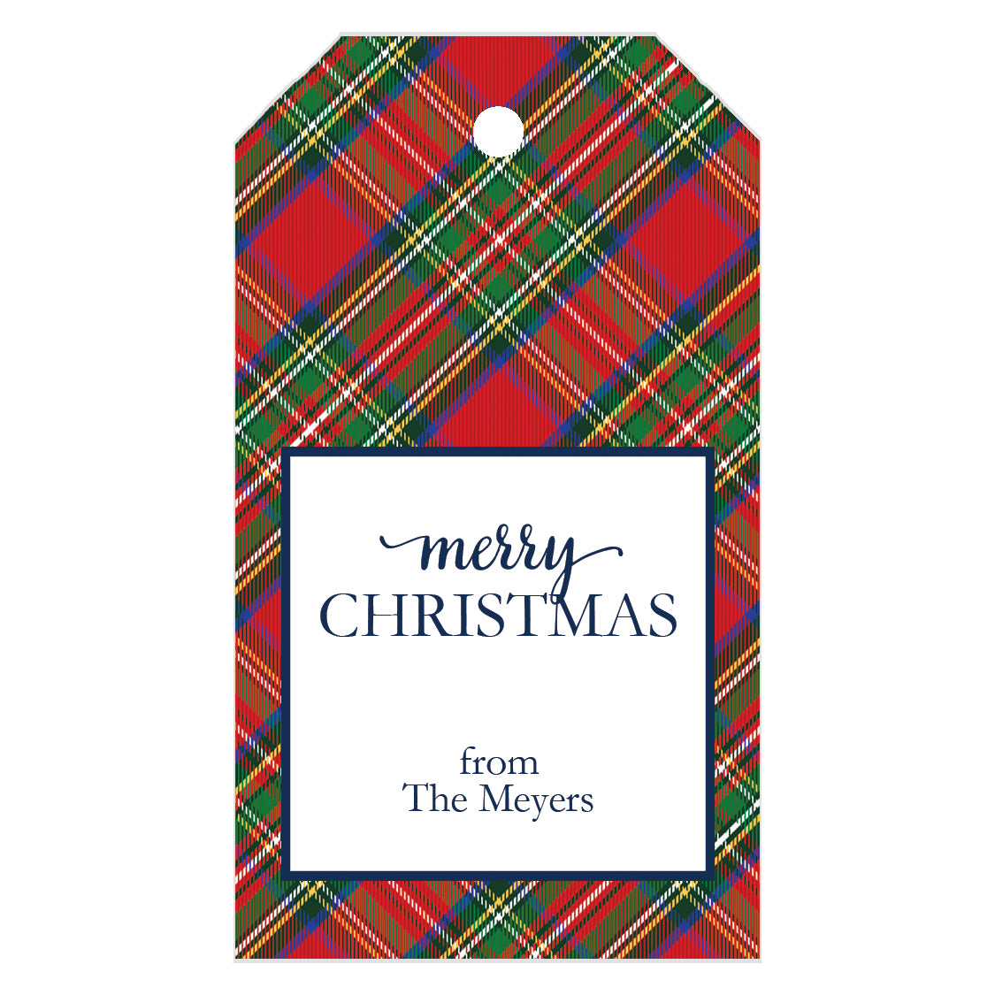 Red Tartan Plaid Christmas Gift Tags