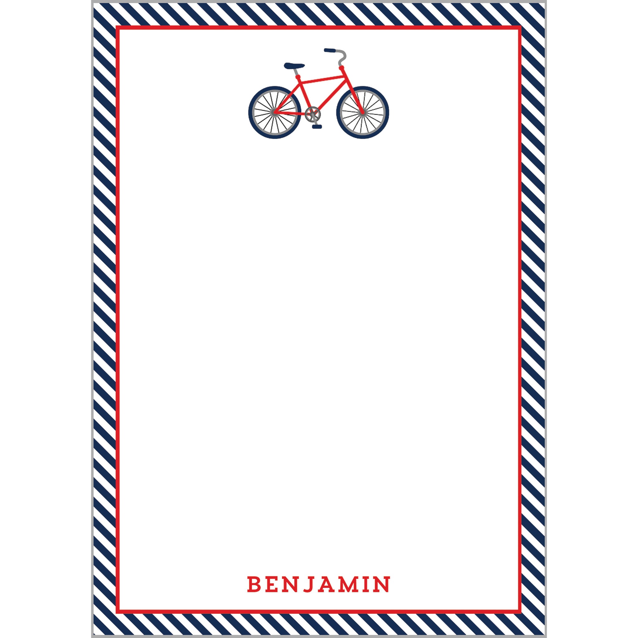Bike Notepad Kids Bicycle Personalized Notepad - WH Hostess Social Stationery
