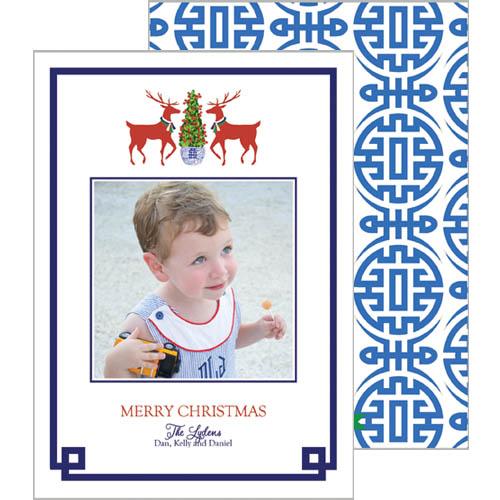 Reindeer Boxwood Photo Cards Wholesale