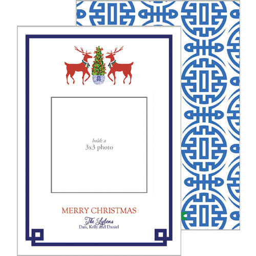 Wholesale Photo Mount Holiday Photo Card | Reindeer Boxwood