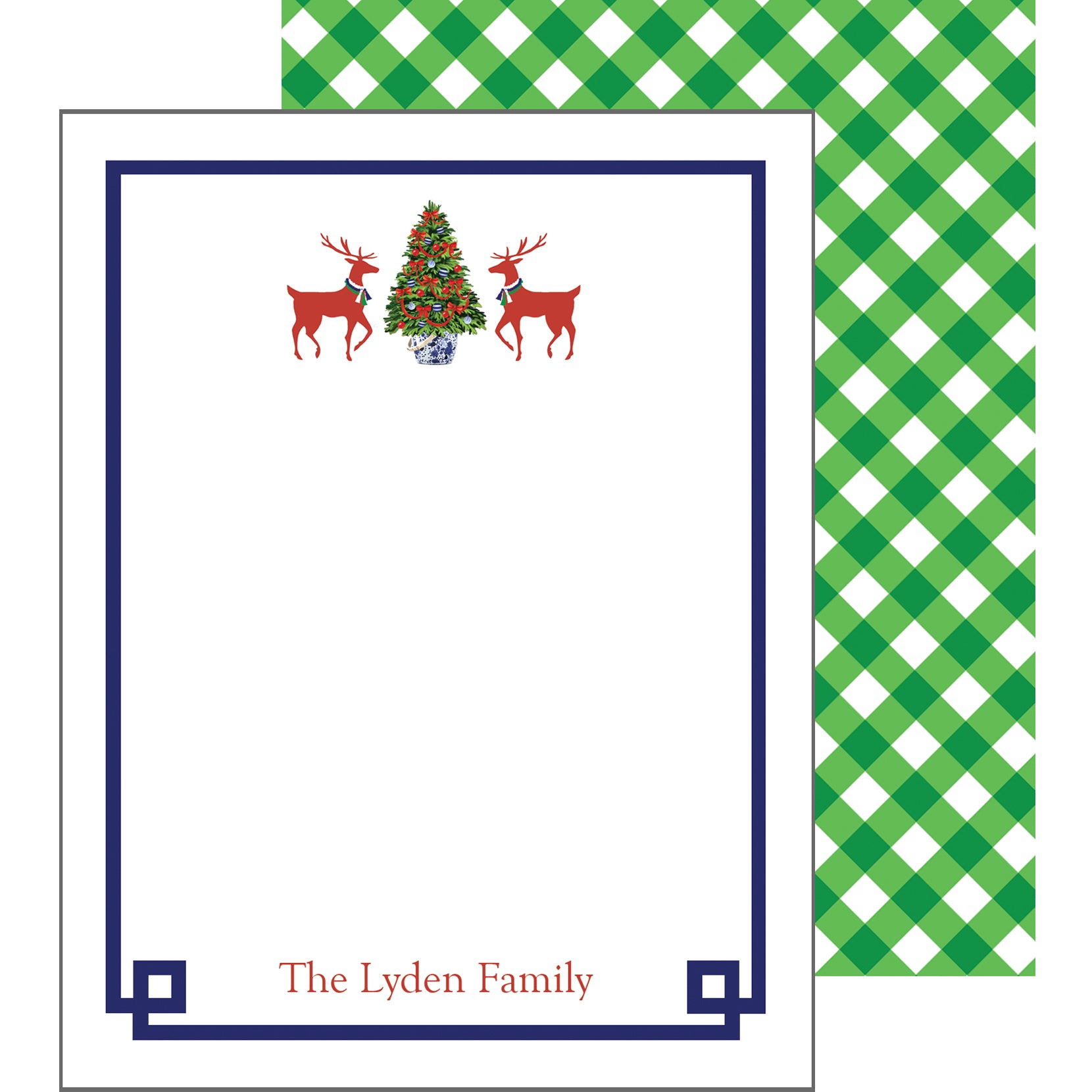 Reindeer Games Personalized Flat Notecards | Red - WH Hostess Social Stationery reindeer-games-personalized-flat-notecards-red-wh-hostess-social-stationery