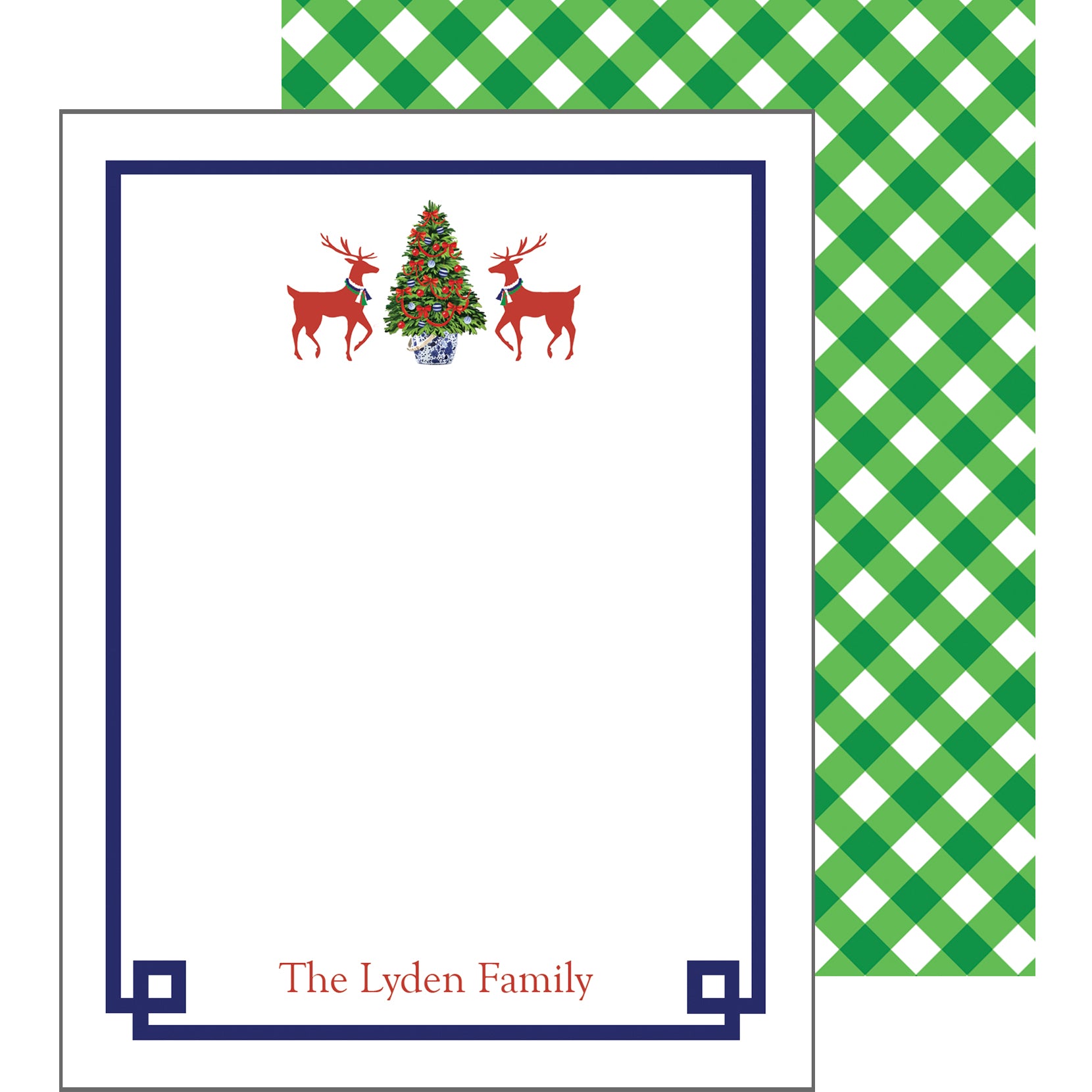 Reindeer Games Personalized Flat Notecards | Red