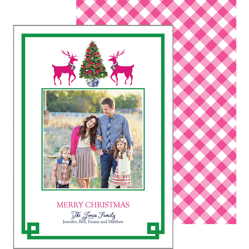 Reindeer Games Christmas Photo Card | Hot Pink