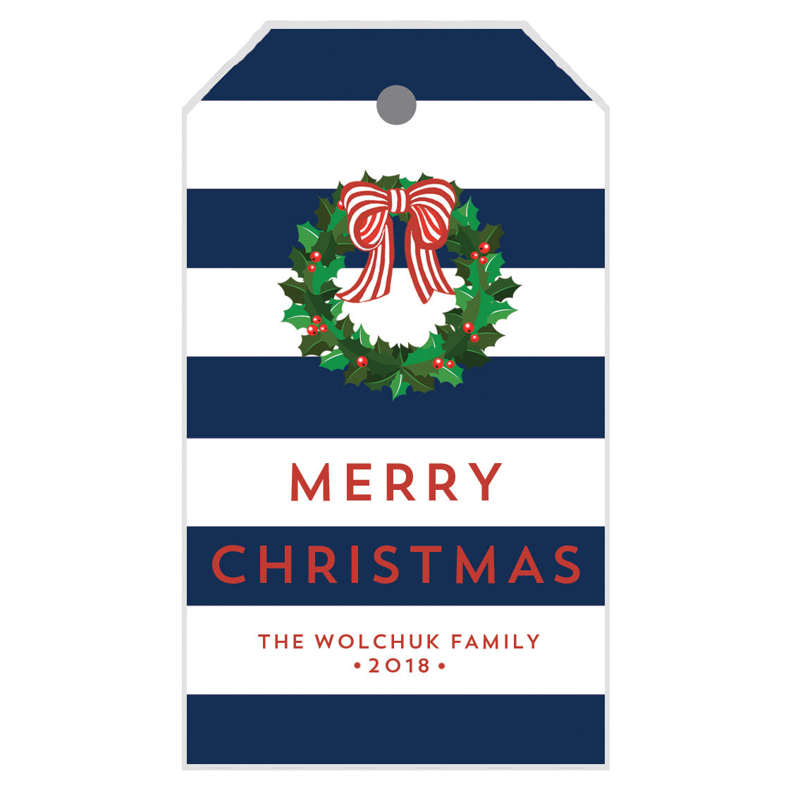 Christmas Rugby Stripe Gift Tags
