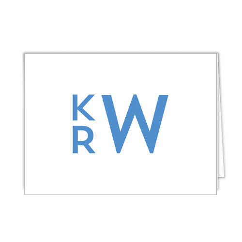 Rugby Stripe Monogram Personalized Folded Notecard - More Colors