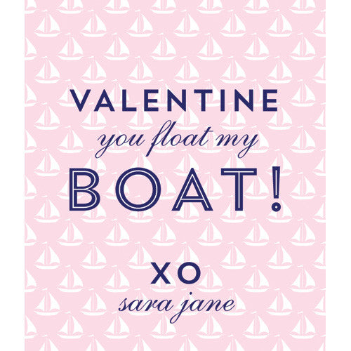 Preppy Pink Sailboat Valentines for Kids
