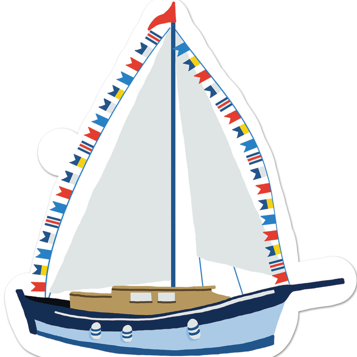 Stock Shoppe: Sailboat with Nautical Flags Die-Cut Gift Tags