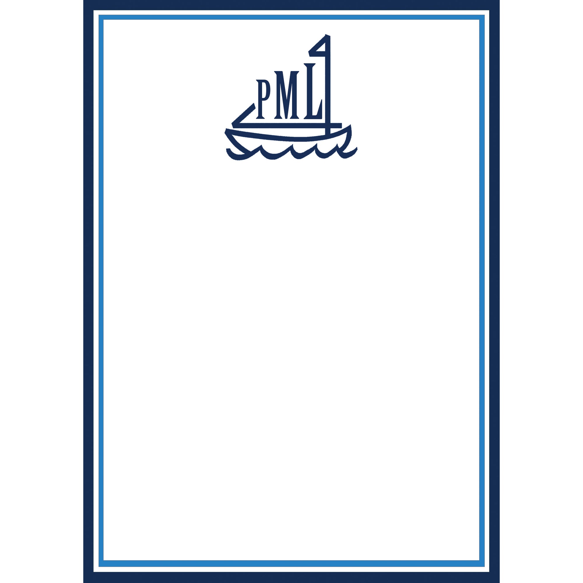 Sailboat Monogram Personalized Notepad