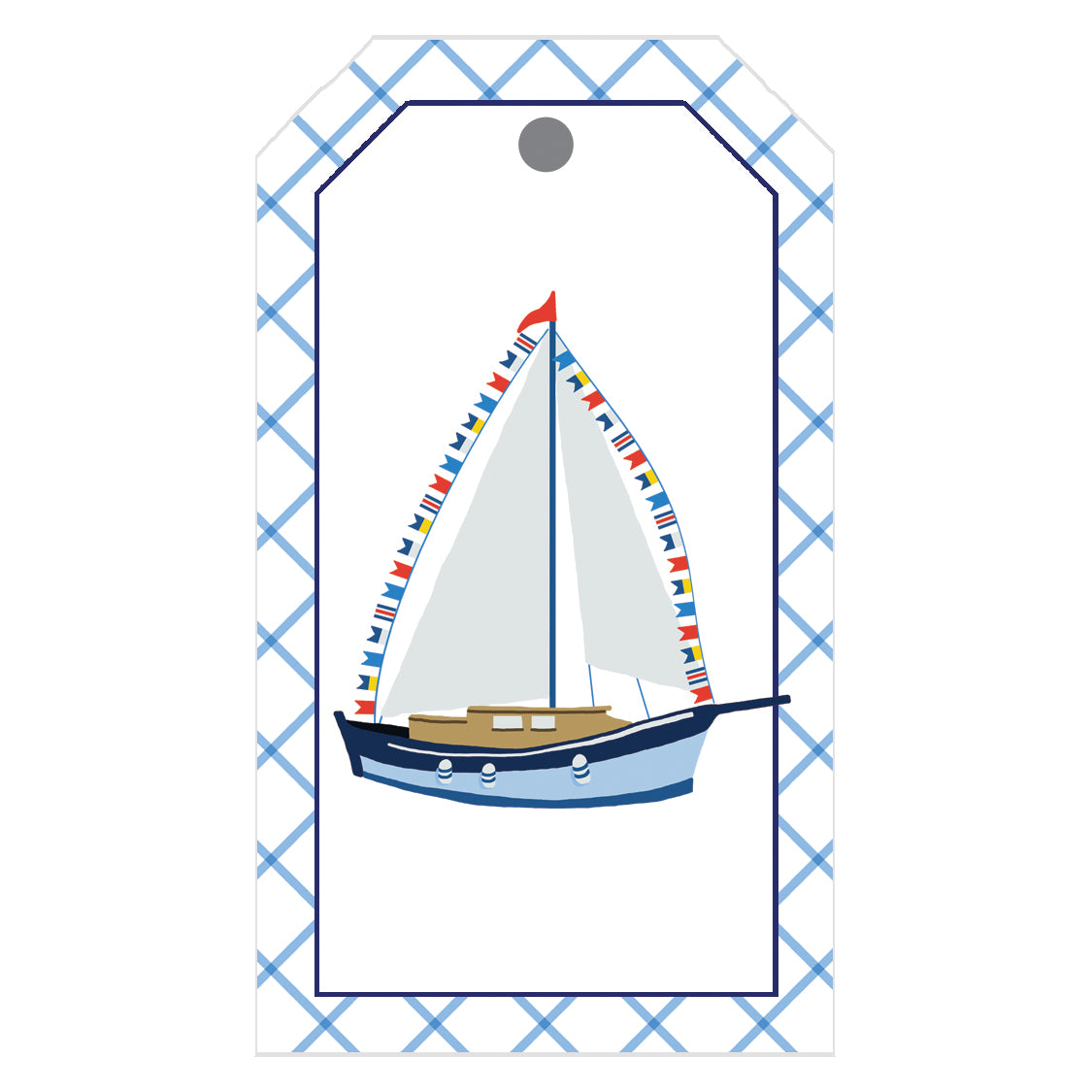 In Stock Gift Tags | Sailboat with Nautical Flags