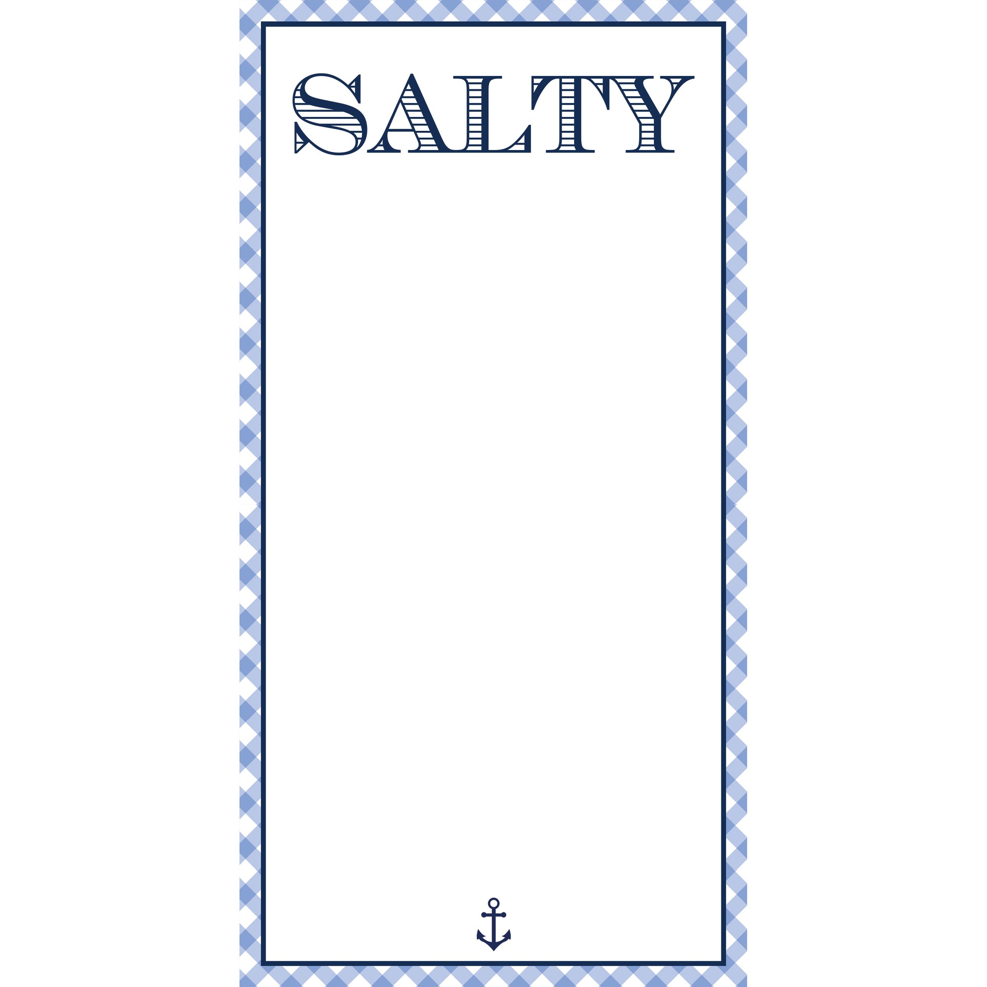 In Stock 4.25x8.5 SALTY Gingham Notepad