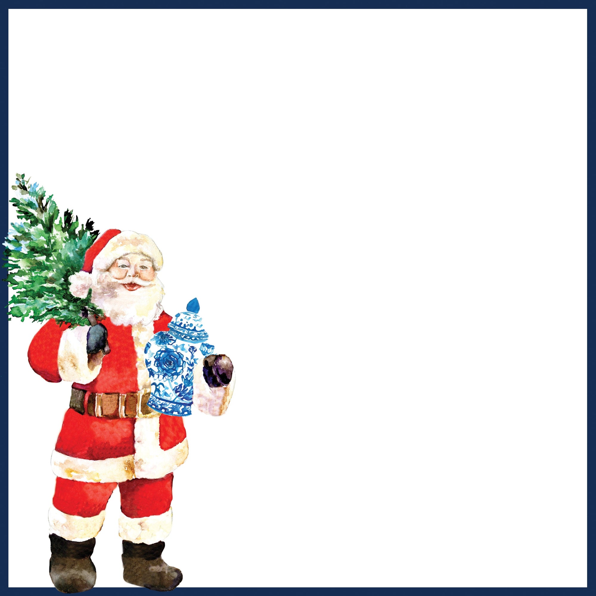 Stock Shoppe: 8.5x8.5 SLAB Stock Notepad | Santa Claus with Ginger Jar