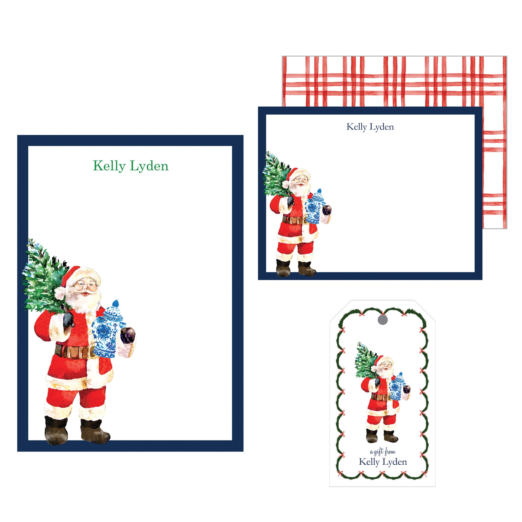 Santa Claus with Ginger Jar Stationery Gift Set