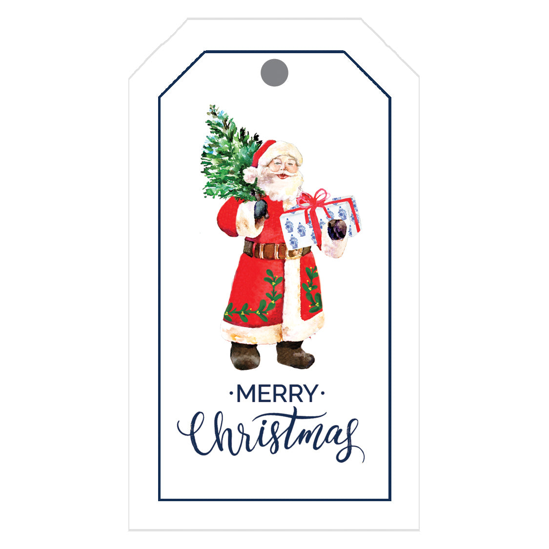 Santa Claus with a Ginger Jar Personalized Christmas Gift Tags