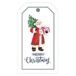 Santa Claus with a Gift Personalized Christmas Gift Tags