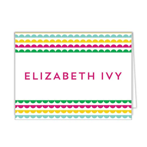 Scallop Banner Personalized Folded Notecards - More Colors Wholesale