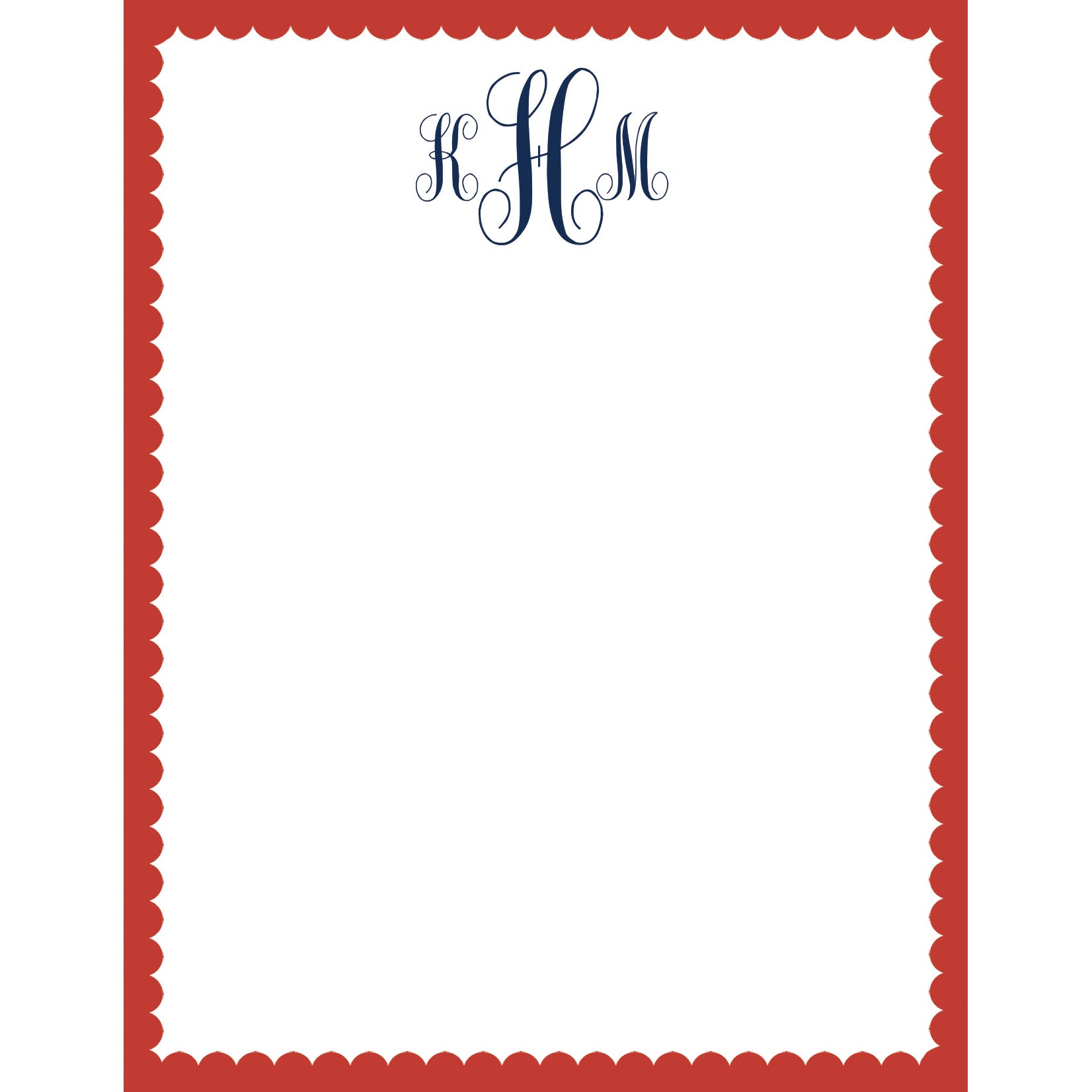 Scalloped Border Personalized Notepad