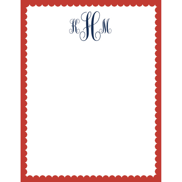 Scalloped Border Personalized Notepad - WH Hostess Social Stationery