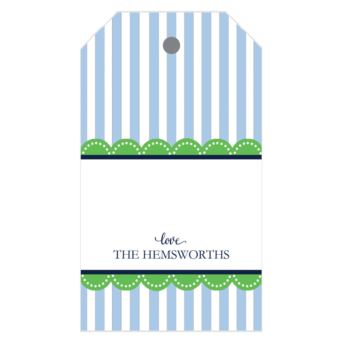 Scallop Stripe Personalized Gift Tags