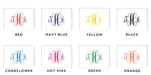 Script Monogram Personalized Folded Notecard- More Color Options