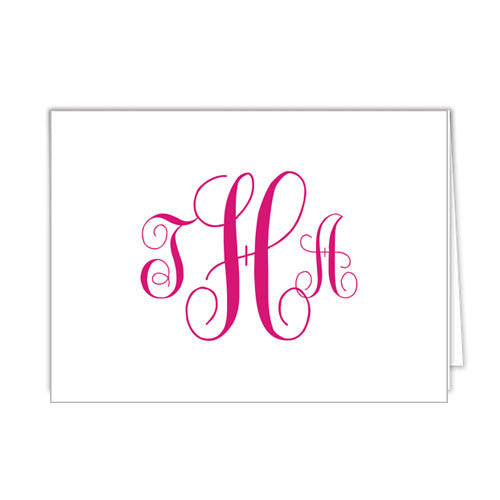 Script Monogram Personalized Folded Notecard- More Color Options