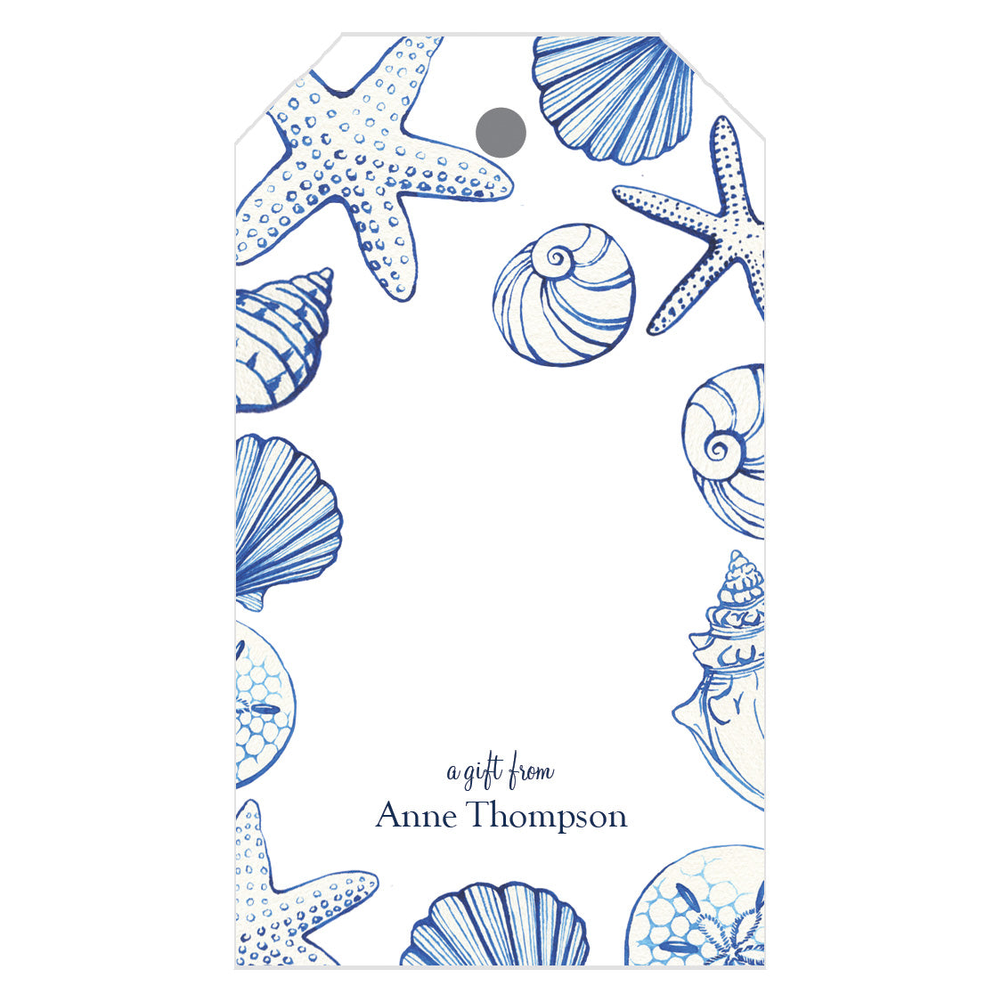 Sea Shells Pattern Personalized Gift Tags