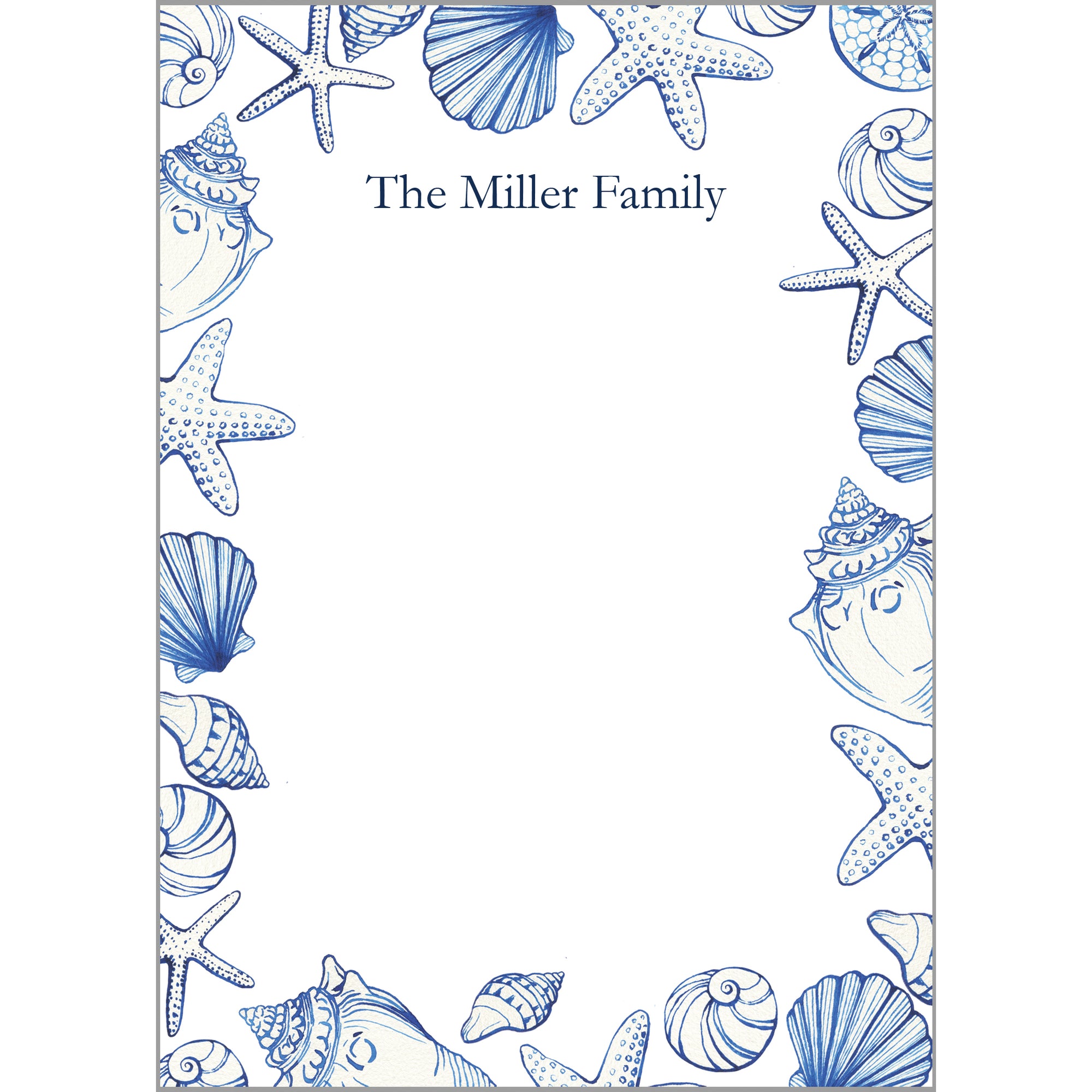 Sea Shells Border Personalized Notepad