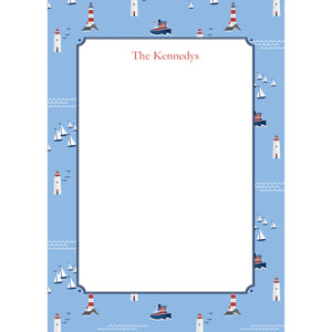 Seaside Nautical Toile Personalized Notepad