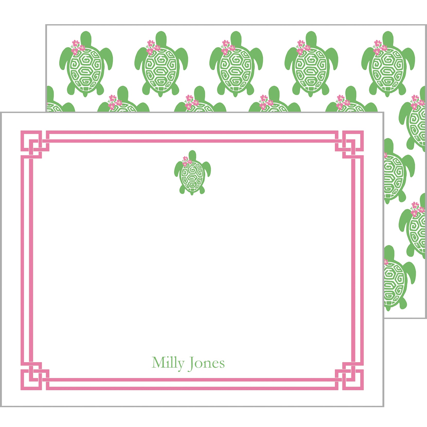 Sea Turtle Personalized Flat Notecards