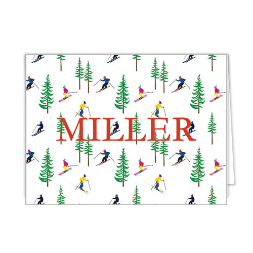 Ski Resort Personalized Folded Notecards