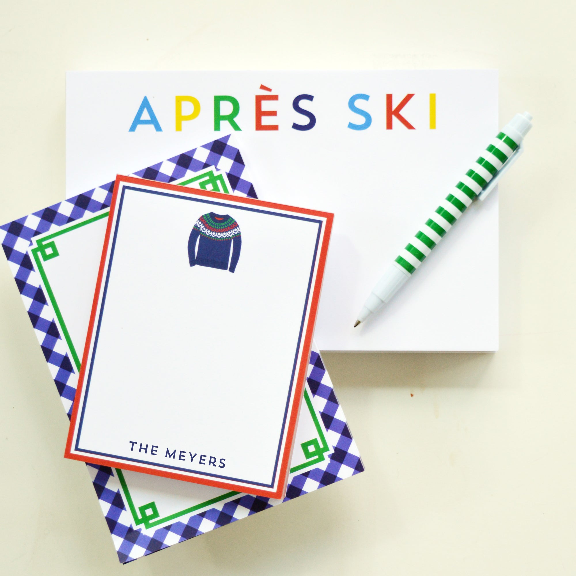 Ski Sweater Personalized Notepad