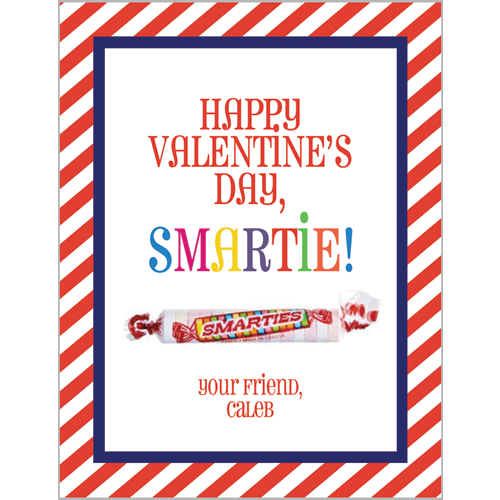 Smartie Valentines for Kids - WH Hostess Social Stationery