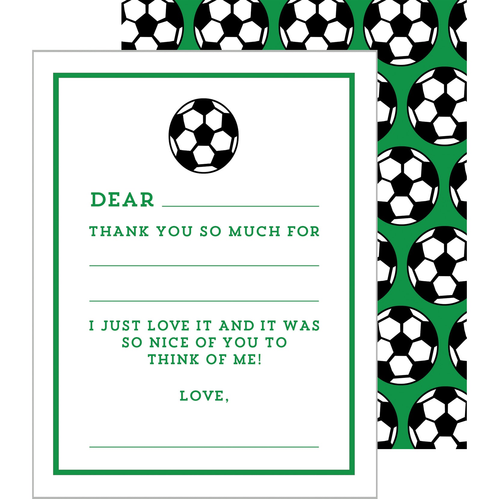 In Stock Fill In the Blank Flat Notecards | Soccer